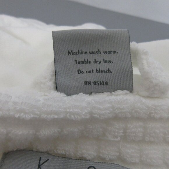 KassaSpa Robe Unisex L/XL 100% Fine Ring Spun Cotton White Terry Chenille Waffle - Picture 6 of 9